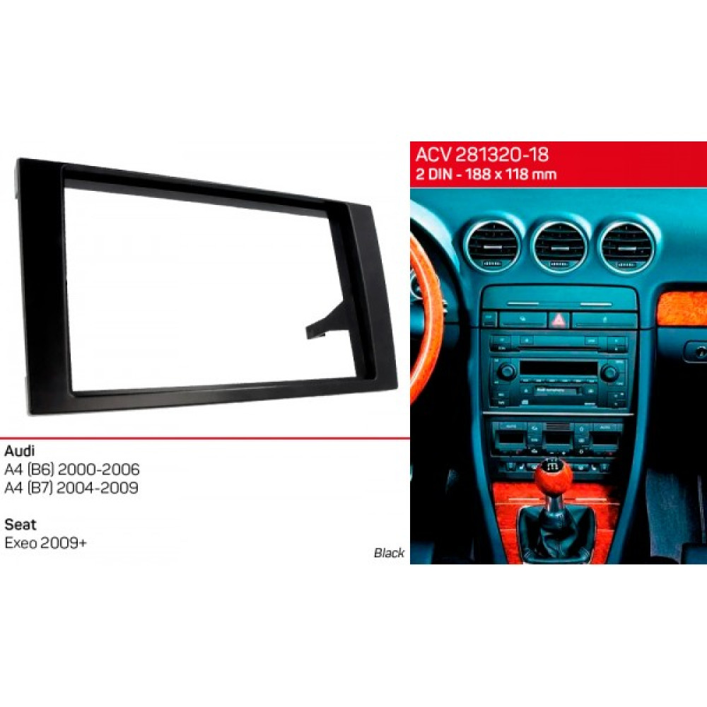 Переходная рамка ACV Audi A4, Seat Exeo (281320-18)