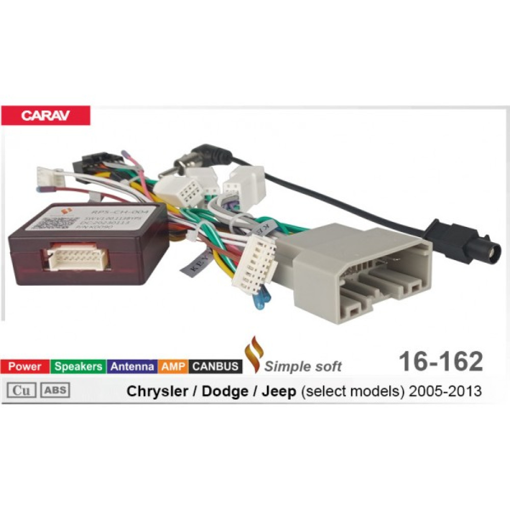 Переходник для магнитол 9", 10.1" Chrysler, Dodge, Jeep Carav 16-162