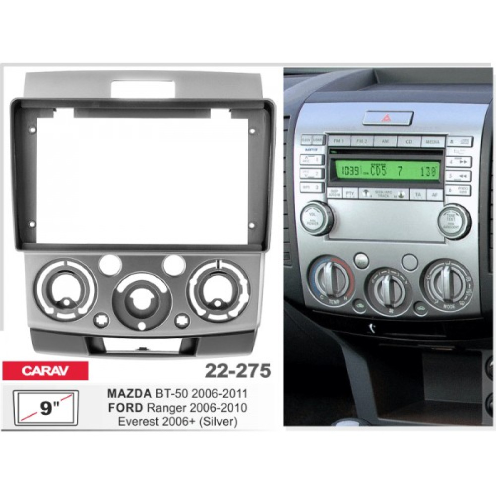 Переходная рамка Carav Ford Ranger, Everest, Mazda BT-50 Carav (22-275)