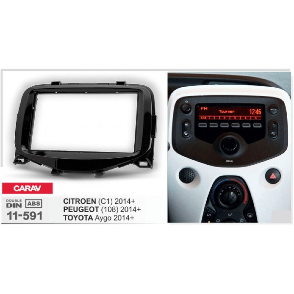 Переходная рамка Carav Citroen C1, Peugeot 108, Toyota Aygo (11-591)