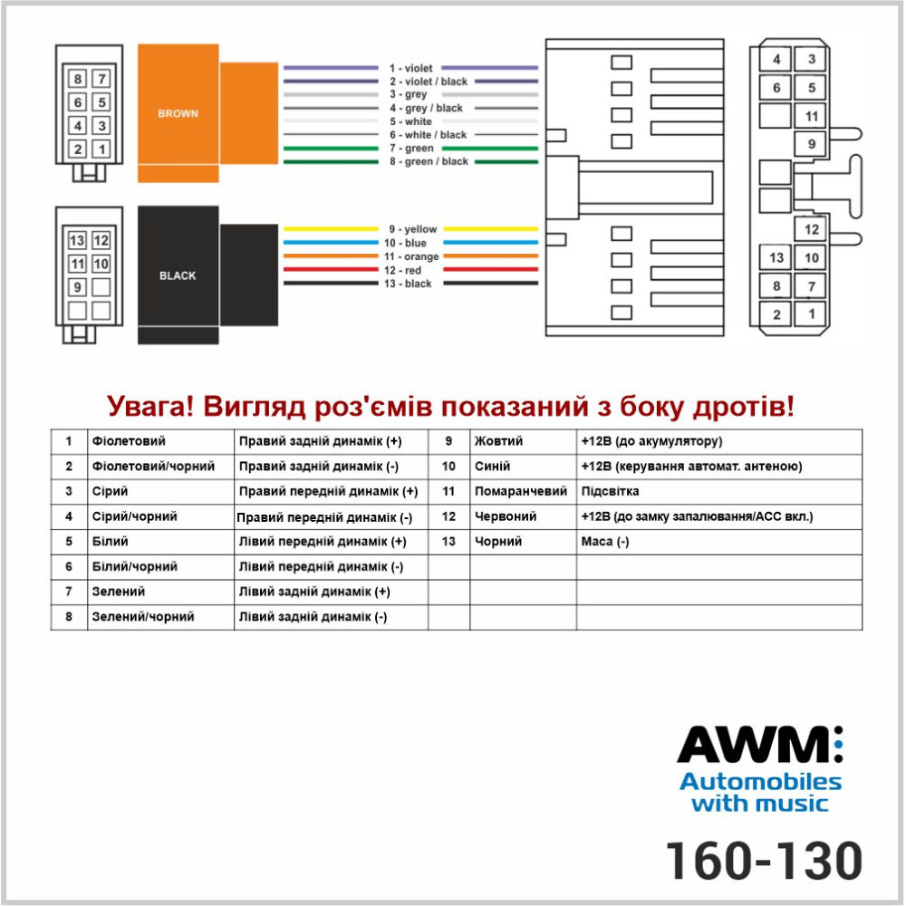 Разъем для штатной магнитолы AWM Honda (160-130)