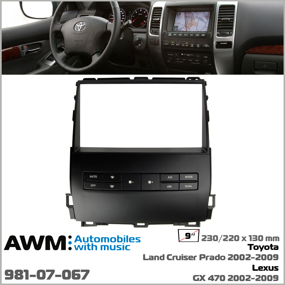 Переходная рамка AWM Toyota Land Cruiser Prado 120, Lexus GX 470 (981-07-067)
