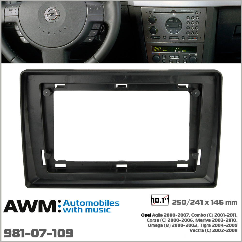 Переходная рамка AWM Opel Agila, Combo, Corsa, Meriva, Omega, Tigra, Vectra (981-07-109)
