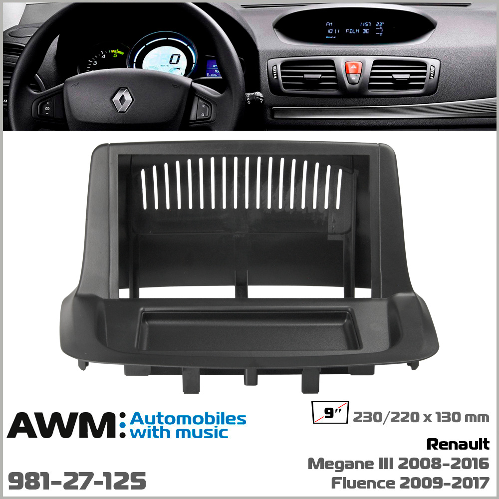 Переходная рамка AWM Renault Megane III, Fluence (981-27-125)