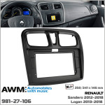 Перехідна рамка AWM Renault Dacia Logan, Sandero (981-27-106)