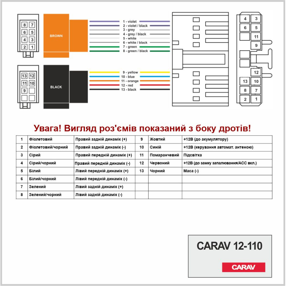 Разъем для штатной магнитолы Carav Honda (12-110)