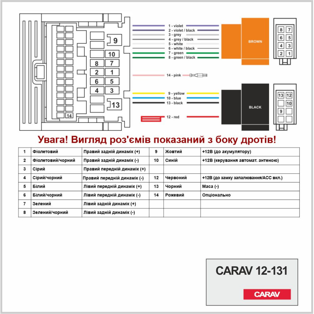 Разъем для штатной магнитолы Chevrolet, Opel Carav 12-131