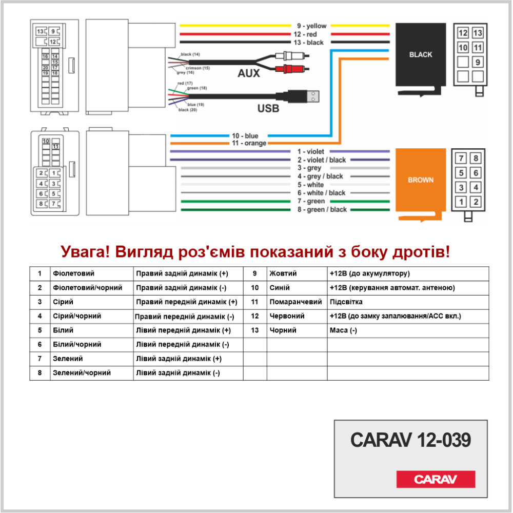 Переходник ISO CARAV KIA, Hyundai (12-039)