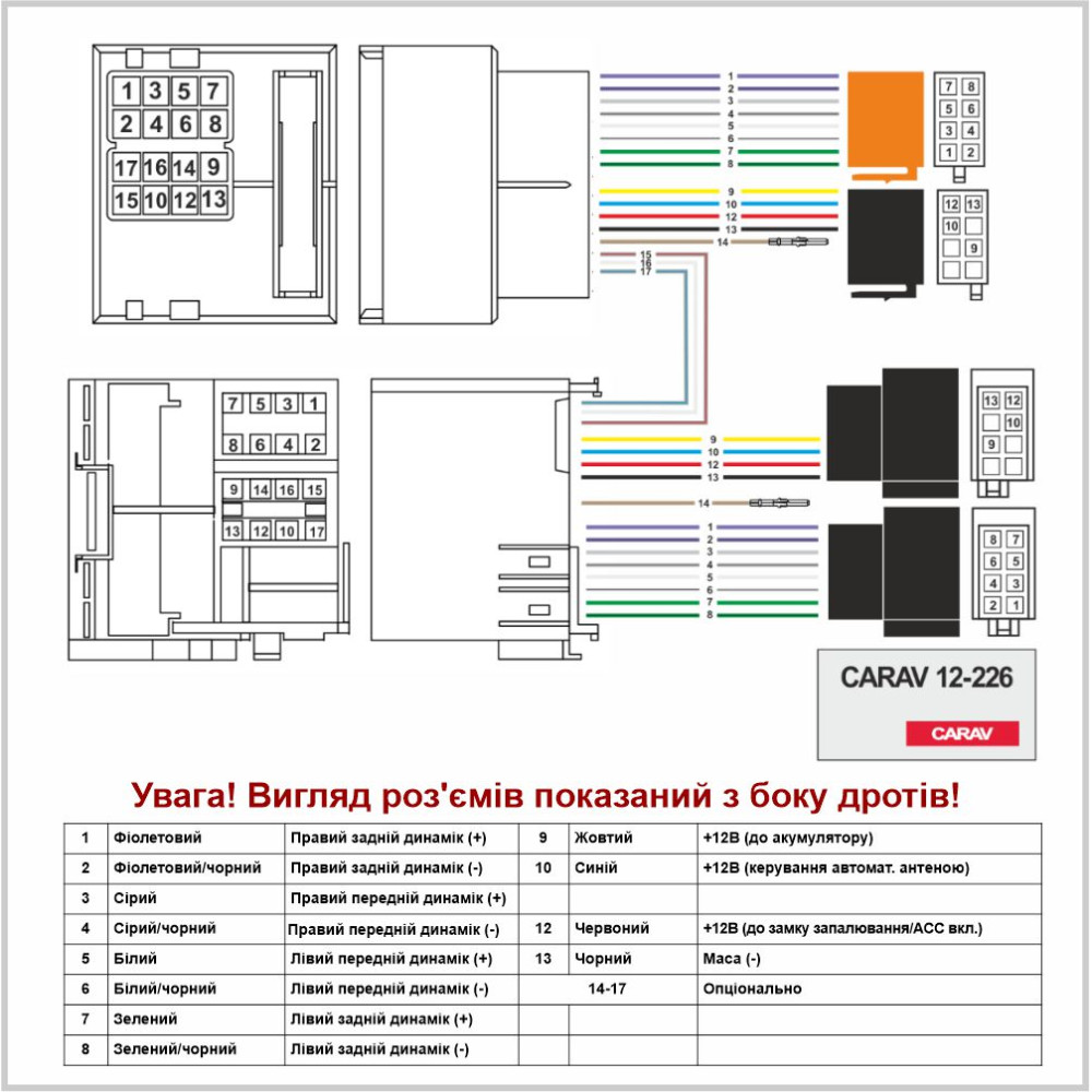 Переходник для магнитол Citroen, Peugeot Carav 12-226