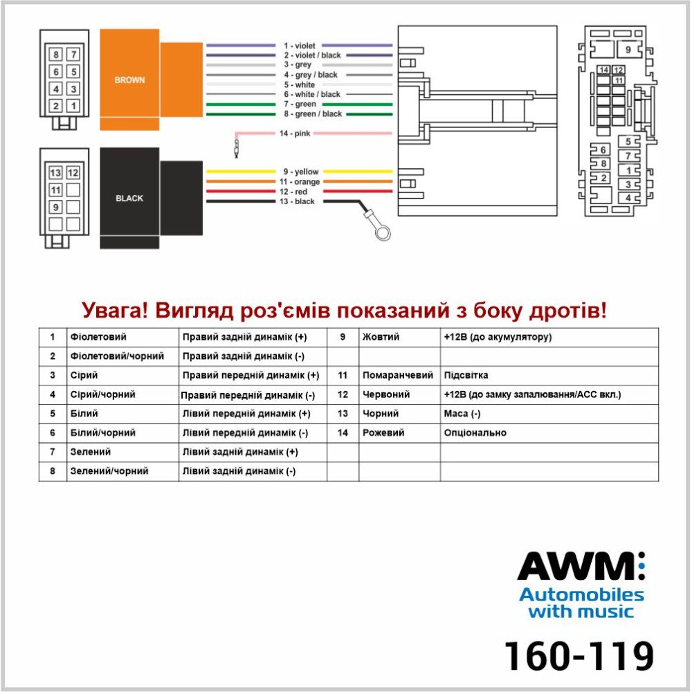 Разъем для штатной магнитолы AWM Ford Fiesta, Fusion, Land Rover Freelander (160-119)