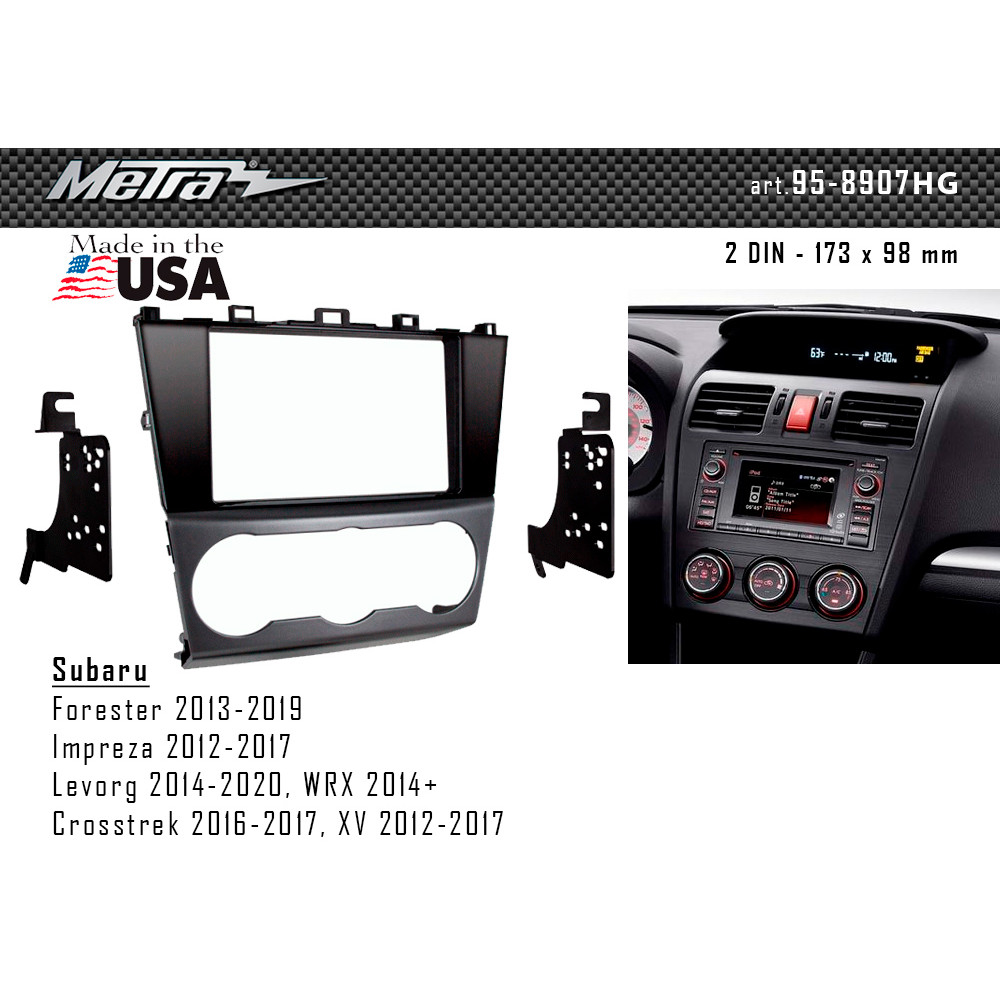 Переходная рамка Metra Subaru Forester, Impreza, Levorg, WRX, Crosstrek, XV (95-8907HG)
