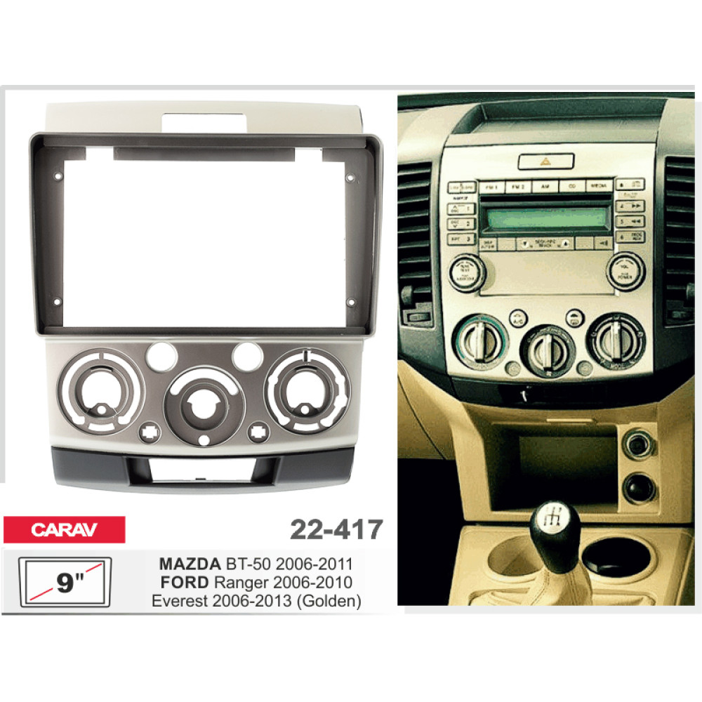 Переходная рамка Carav Ford Ranger, Everest, Mazda BT-50 Carav (22-417)