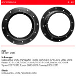 Проставки под динамики 165 мм / 6.5" ACV 271320-24 для автомобилей Audi, Skoda, Volkswagen