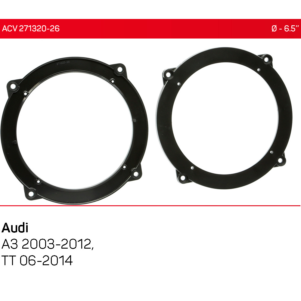 Проставки под динамики 165 мм / 6.5" ACV 271320-26 для автомобилей Audi A3, TT