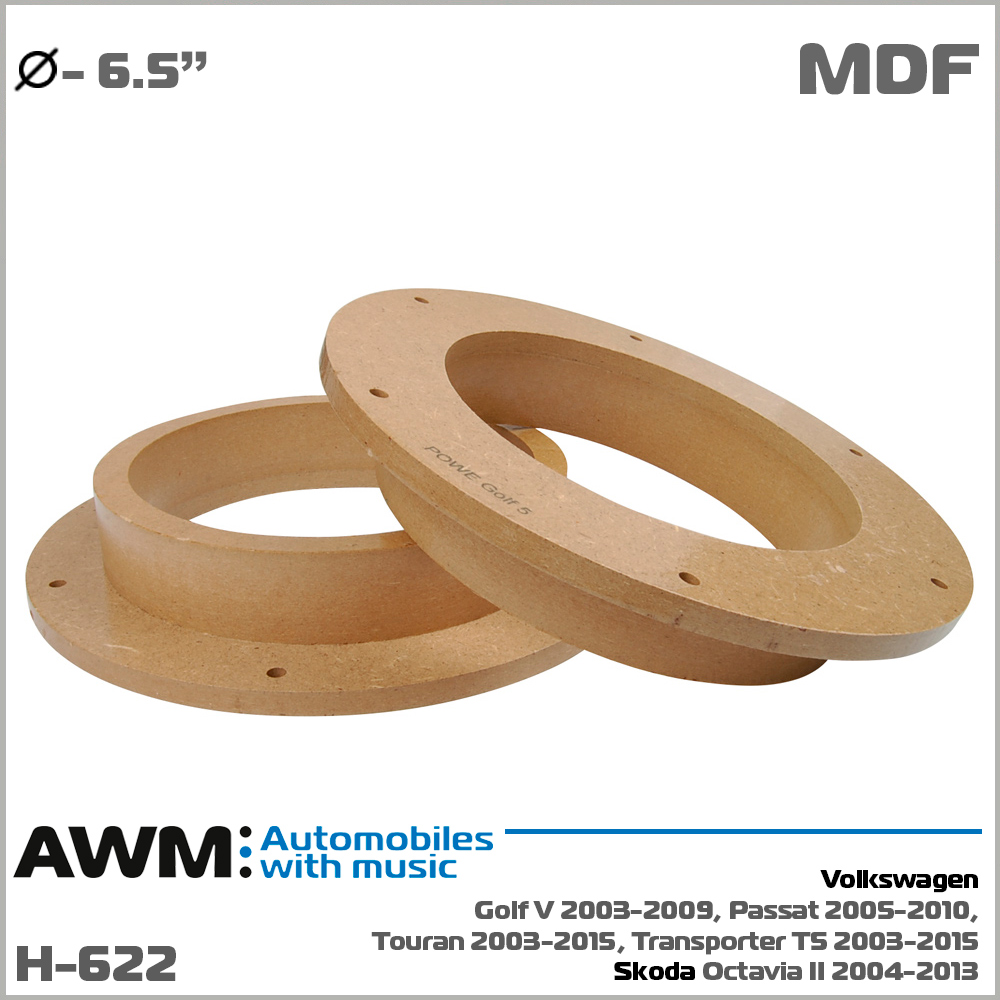 Проставки под динамики AWM H-622 Volkswagen Golf, Passat, Touran, Transporter, Skoda Octavia