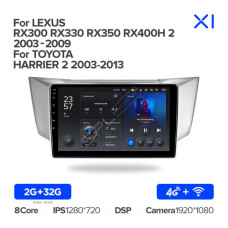 Teyes X1 2+32Gb Wi-Fi Lexus RX300 RX330 RX350 RX400H Toyota harrier 2003-2009 9" Штатная магнитола