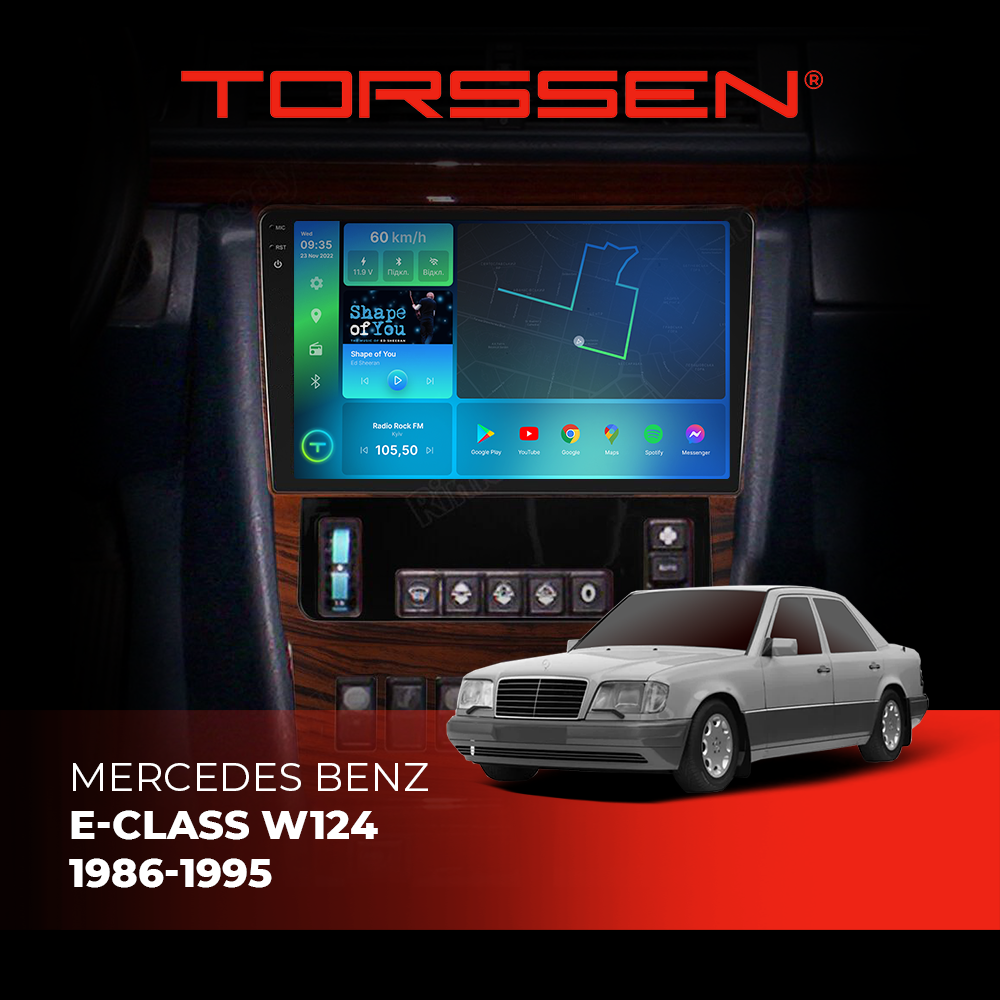 Штатна магнітола 2K Torssen Mercedes E-Class W124 1986-1995 F9432 4G Carplay DSP