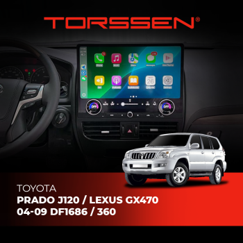 Штатная магнитола Torssen Toyota Prado J120/Lexus GX470 04-09 DF1686/360
