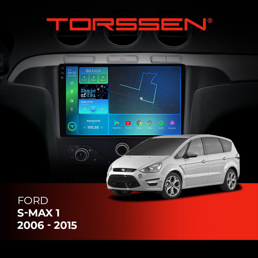 Штатная магнитола Torssen 2K Ford S-max 1 (2006 - 2015) F9464 4G Carplay DSP