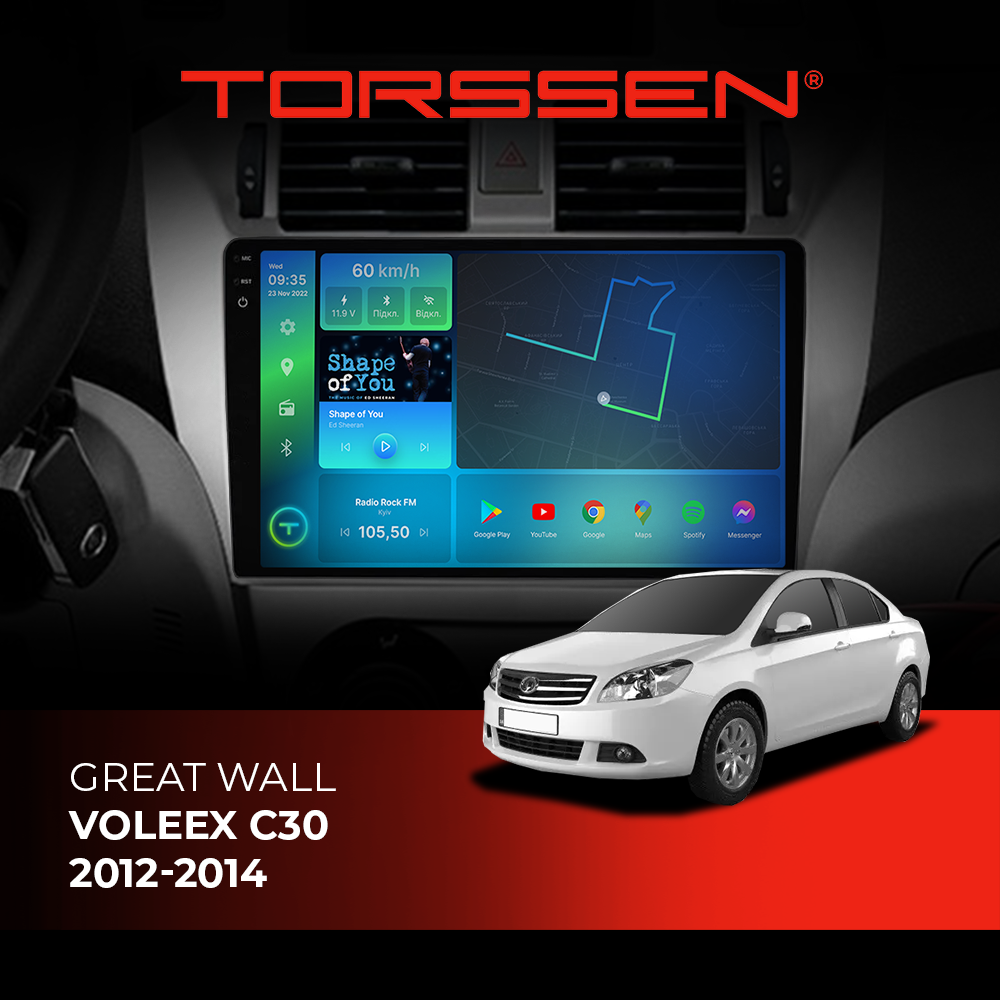 Штатная магнитола Torssen 2K Great Wall Voleex C30 2012-2014 F96128 4G Carplay DSP