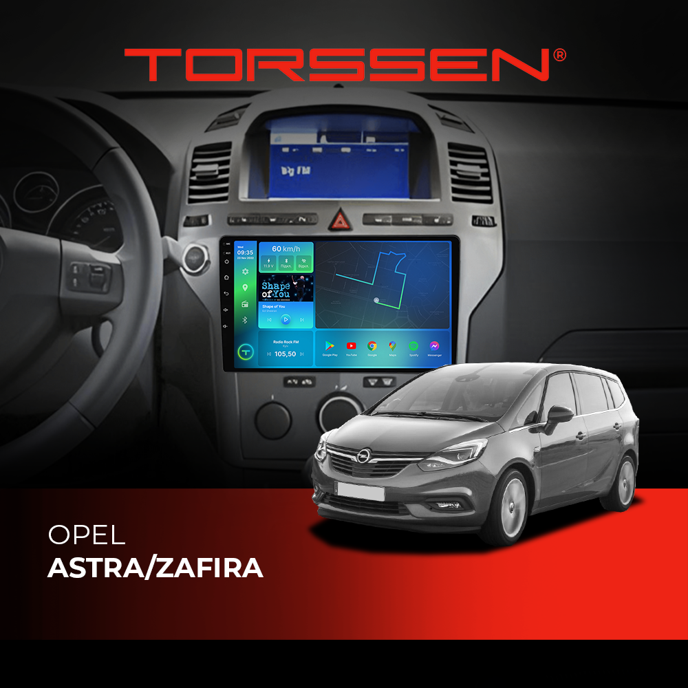 Штатна магнітола Torssen Opel Astra/Zafira  FL9 4+64Gb 4G Carplay DSP