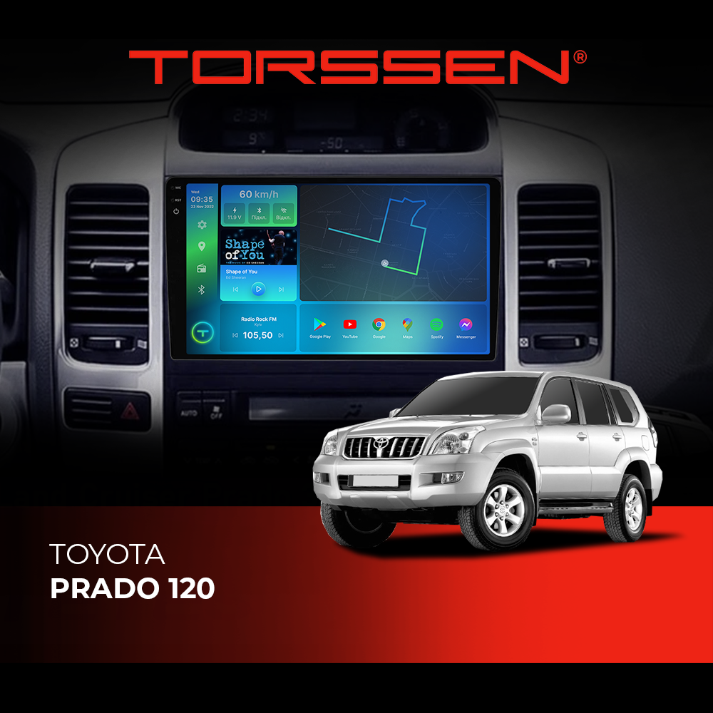 Штатная магнитола Torssen 2K Toyota Prado 120 F9464 4G Carplay DSP