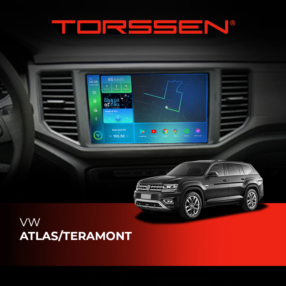 Штатная магнитола Torssen VW Atlas/Teramont F108256 4G Carplay