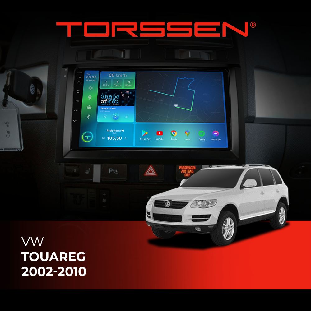 Штатная магнитола Torssen VW Touareg 2002-2010 F9232 4G Carplay DSP з кнопками