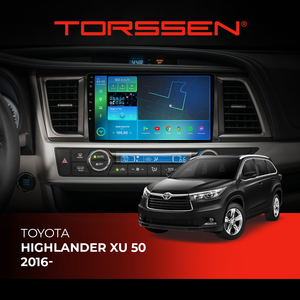 Штатная магнитола Torssen Toyota Highlander XU 50 2016- NF10 Carplay