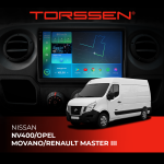 Штатная магнитола Torssen 2K NISSAN NV400/OPEL MOVANO/RENAULT MASTER III F10464 4G Carplay DSP