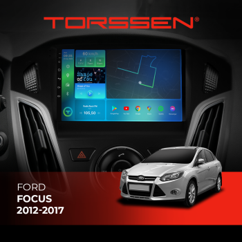 Штатная магнитола Torssen Ford Focus 12-17 чорний глянець з кнопками TOP F9232 4G Carplay DSP