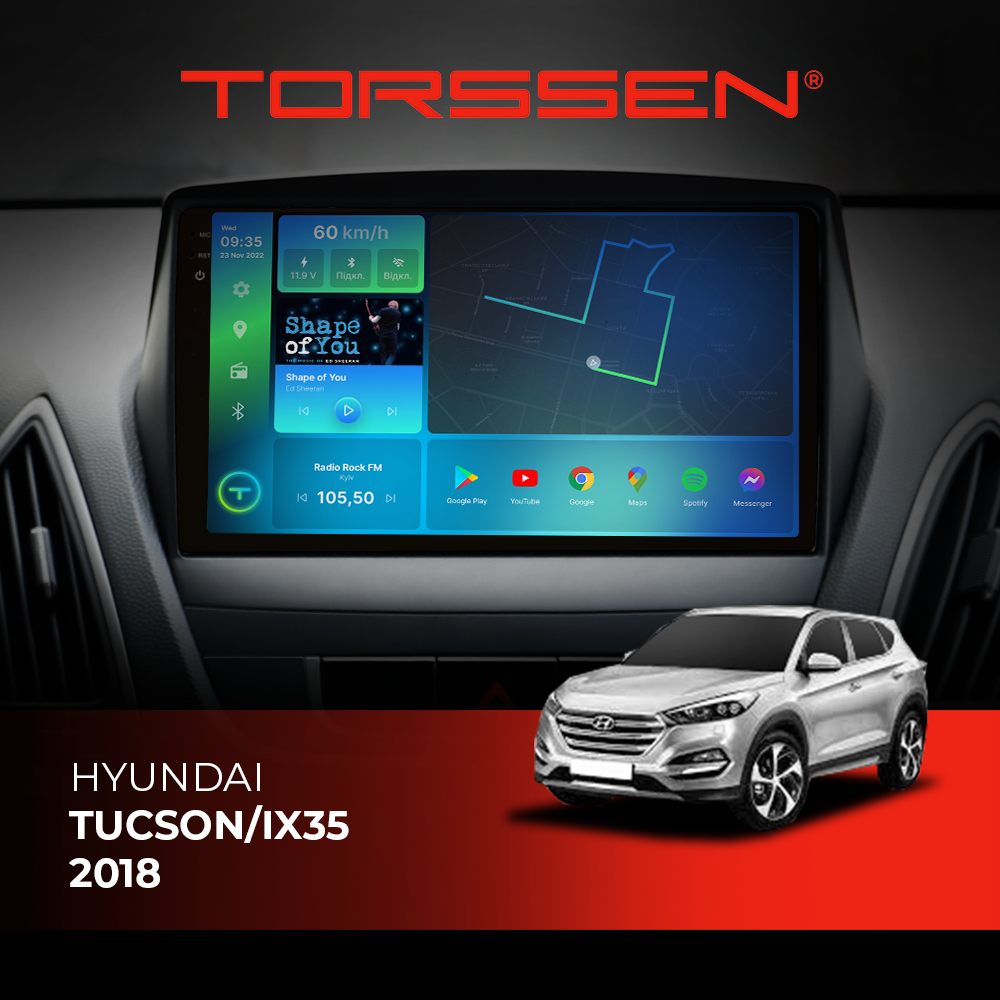 Штатна магнітола Torssen 2K Hyundai Tucson/IX35 18- F96128 4G Carplay DSP