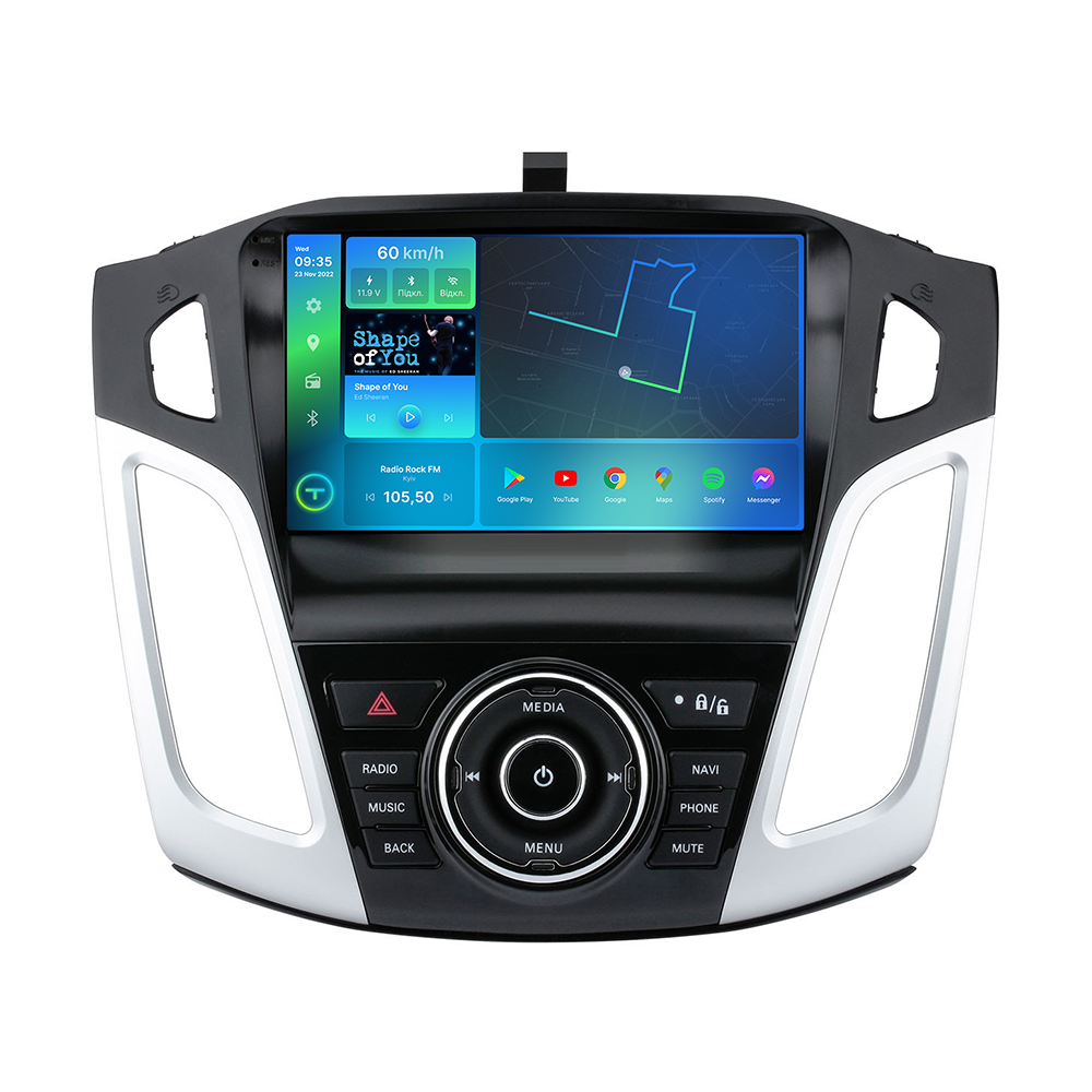 Штатна магнітола 2K Torssen Ford Focus 12-17 чорна/сіра з кнопками F96128 4G Carplay DSP