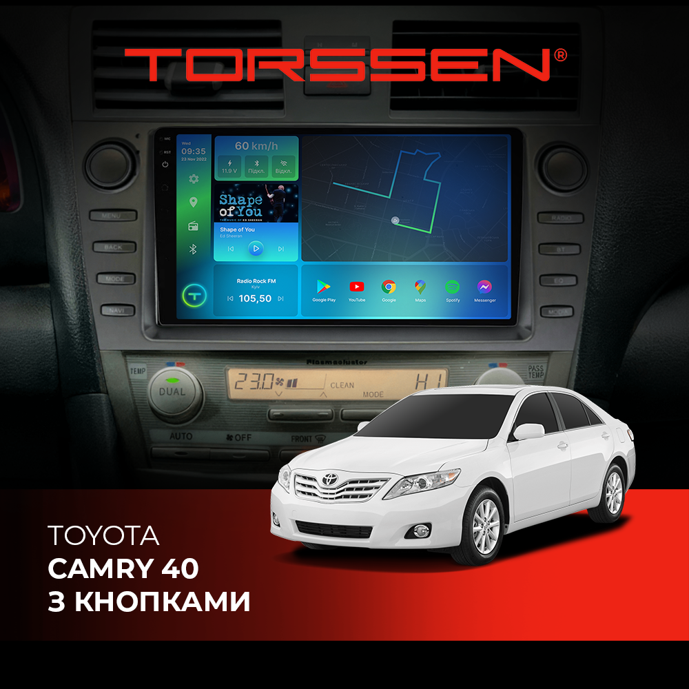 Штатная магнитола 2K Torssen Toyota Camry 40 c кнопками F96128 4G Carplay DSP