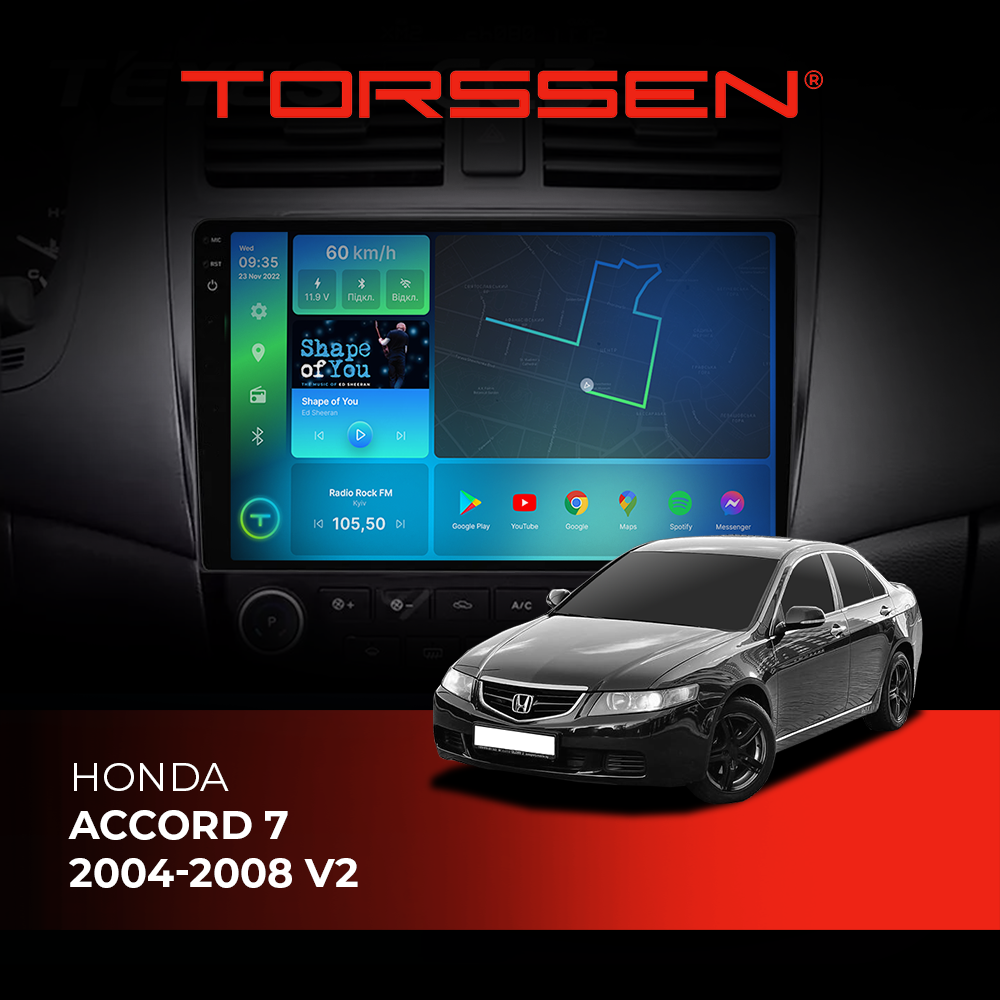 Штатная магнитола Torssen 2K Honda Accord 7 2004-2008 V2 F9464 4G Carplay DSP