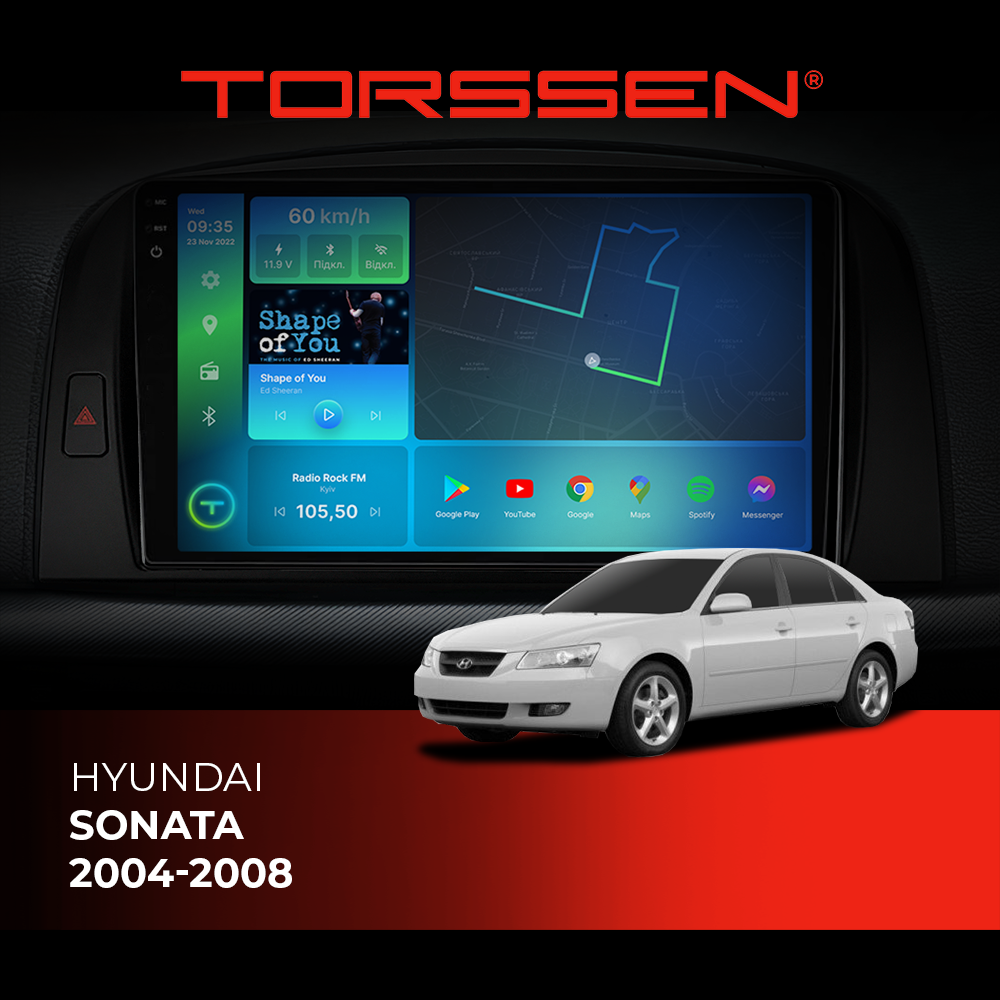 Штатна магнітола Torssen 2K Hyundai Sonata 2004-2008 F9464 4G Carplay DSP