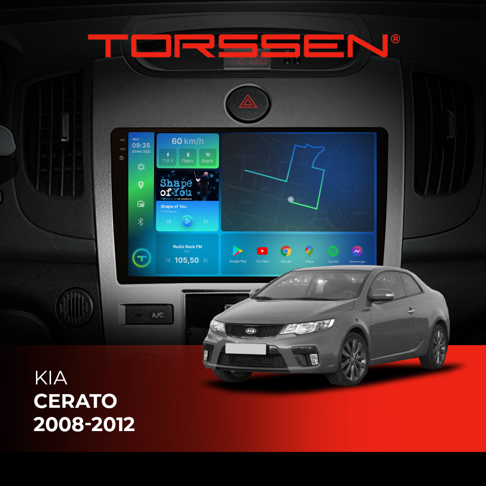 Штатна магнітола Torssen 2K Kia Cerato 08-12 F96128 4G Carplay DSP