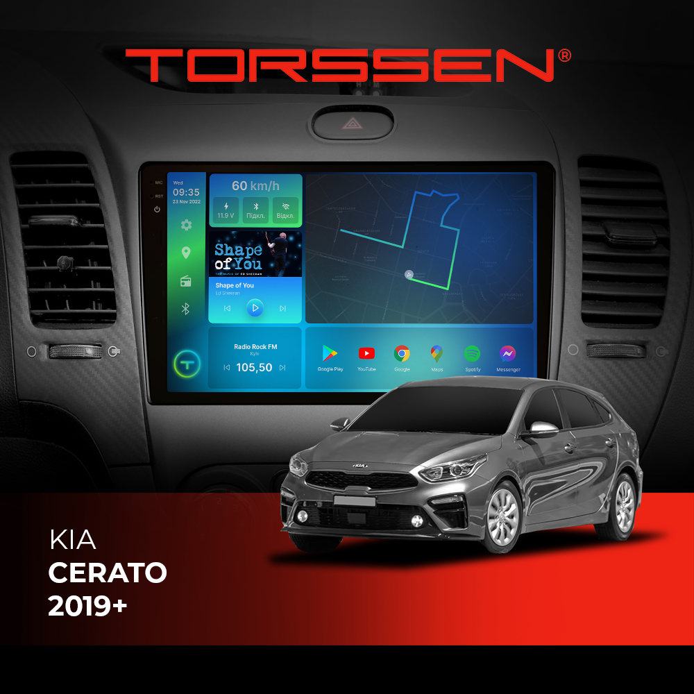 Штатна магнітола Torssen 2K Kia Cerato 2019+ F96128 4G Carplay DSP