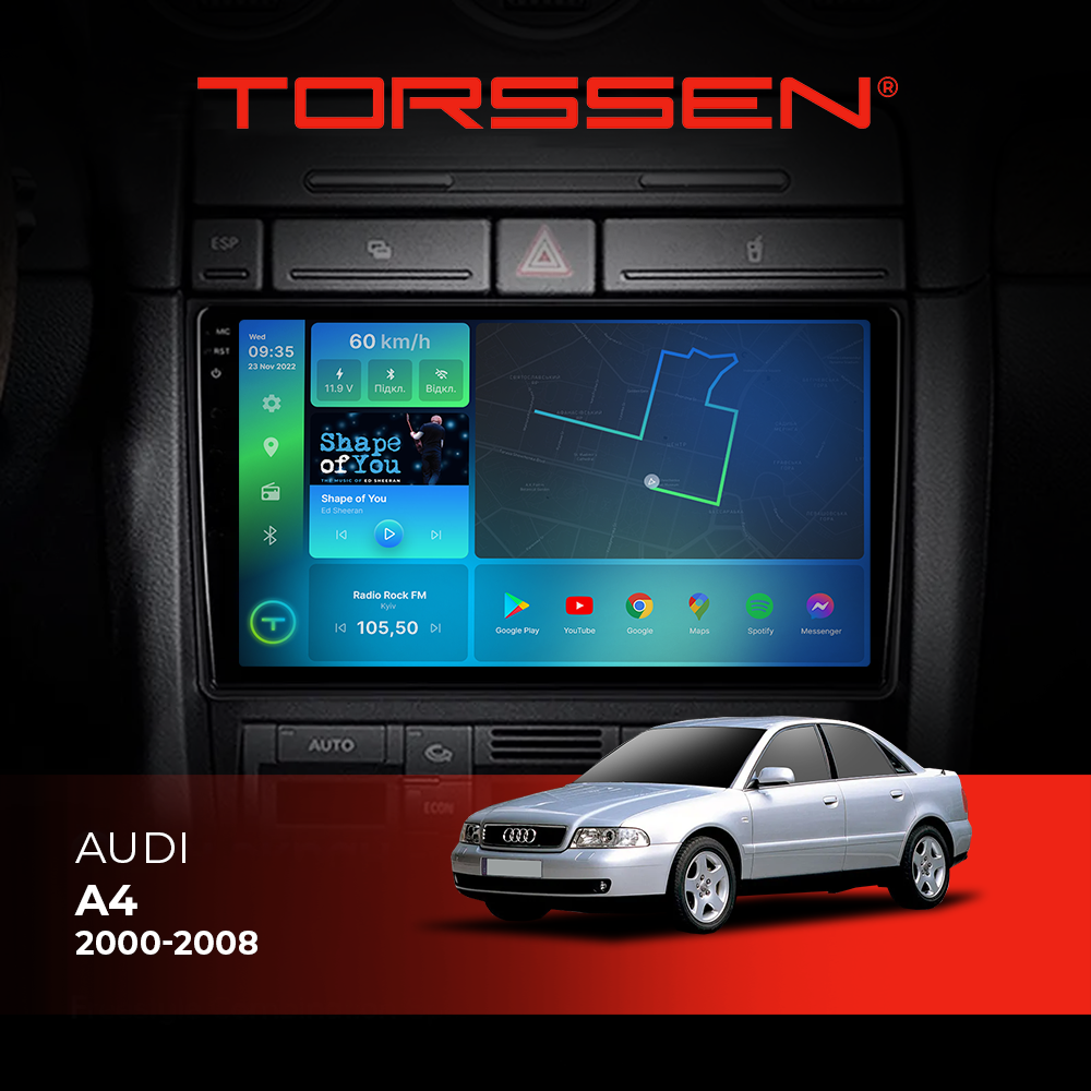 Штатная магнитола Torssen 2K Audi A4 00-08/Seat Exeo F96128 4G Carplay DSP