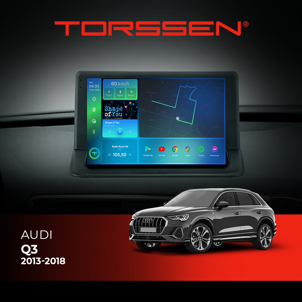 Штатная магнитола Torssen 2K Audi Q3 13-18 F9464 4G Carplay DSP