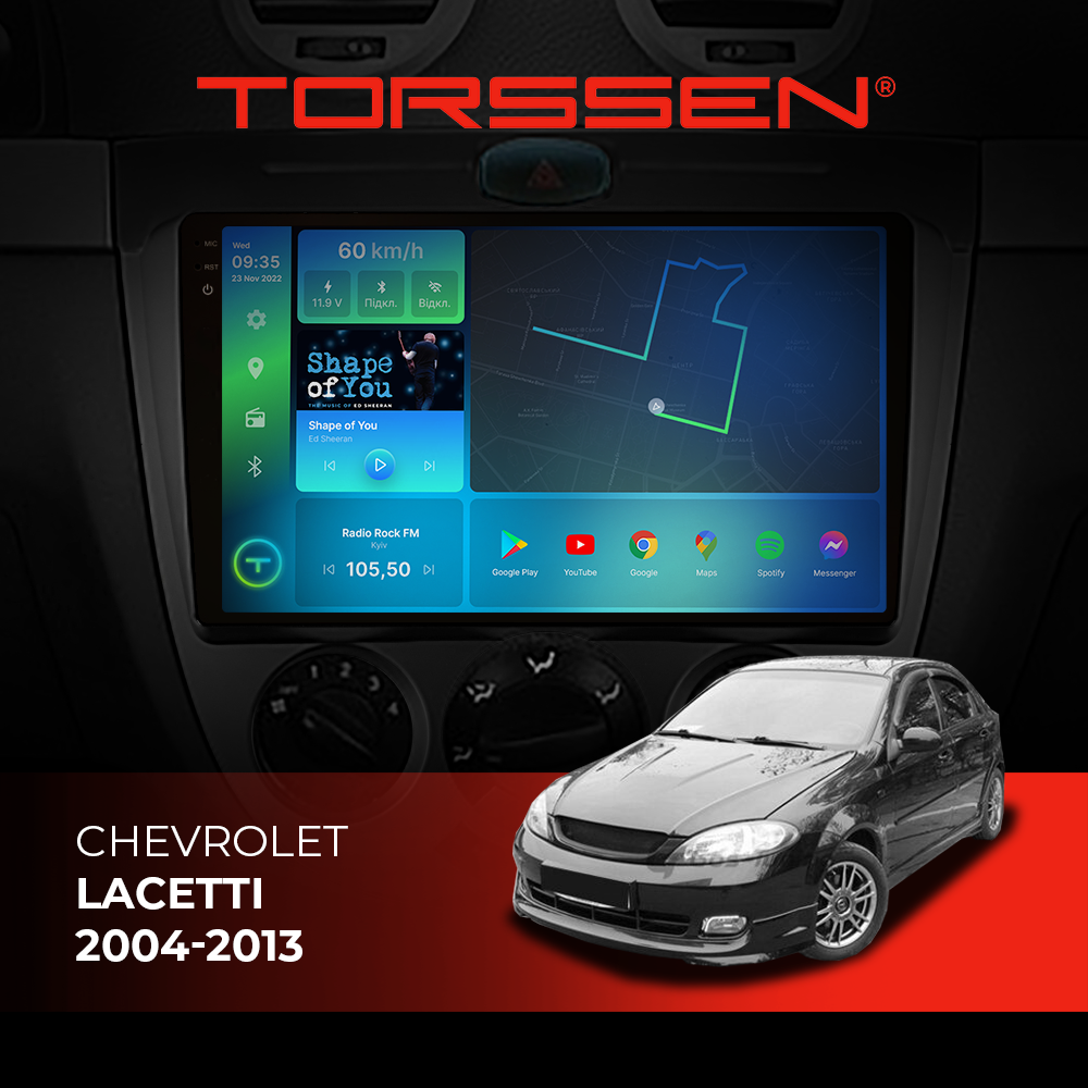 Штатна магнітола Torssen 2K Chevrolet Lacetti 04-13 F9464 4G Carplay DSP