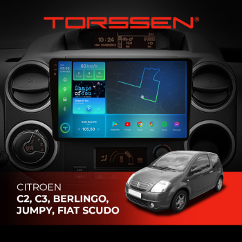 Штатная магнитола Torssen 2K Citroen C2, C3, Berlingo, Jumpy, Fiat Scudo F9464 4G Carplay DSP