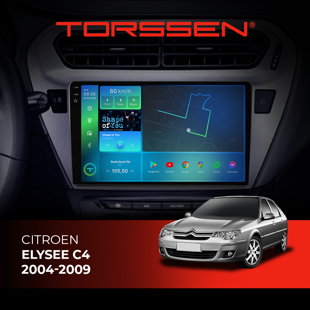 Штатна магнітола Torssen 2K Citroen Elysee C4 04-09 F9464 4G Carplay DSP