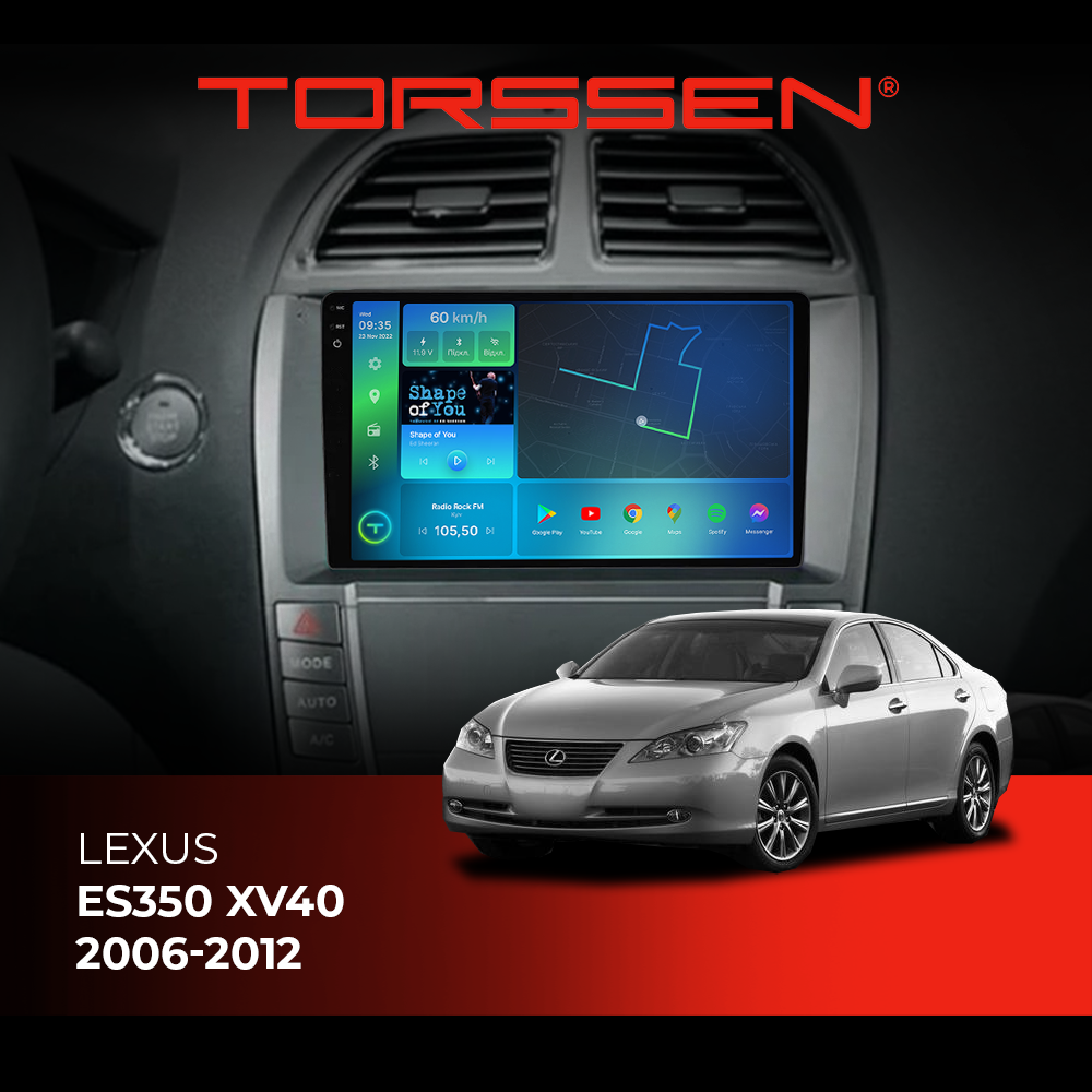 Штатна магнітола 2K Torssen Lexus ES350 XV40 2006-2012 F96128 4G Carplay DSP