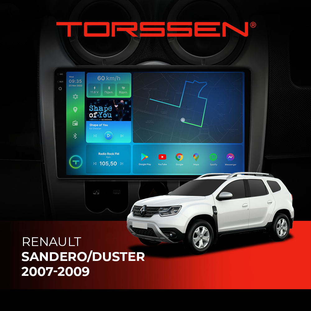 Штатная магнитола Torssen 2K DTS Renault Sandero/Duster 07-09 F9432 4G Carplay DSP