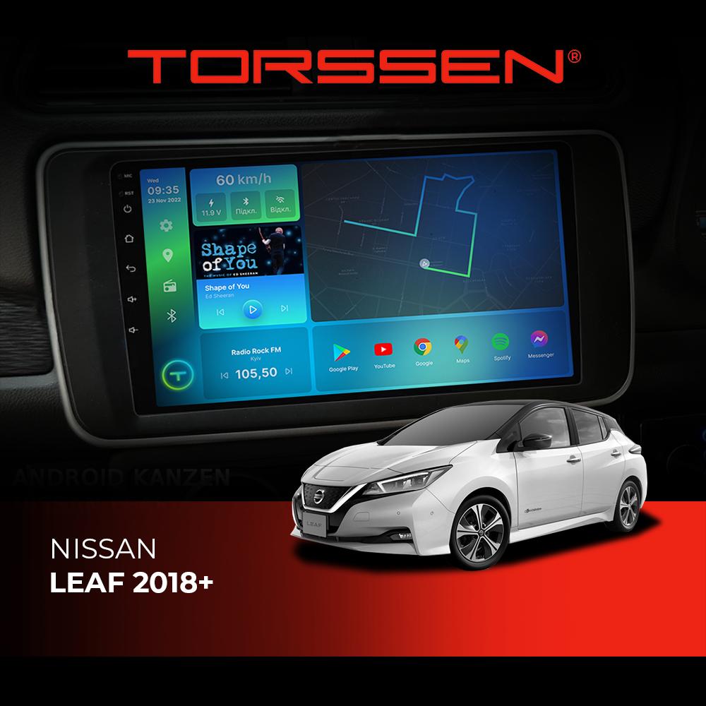 Штатная магнитола Torssen Nissan Leaf 2018+ NF9 Carplay