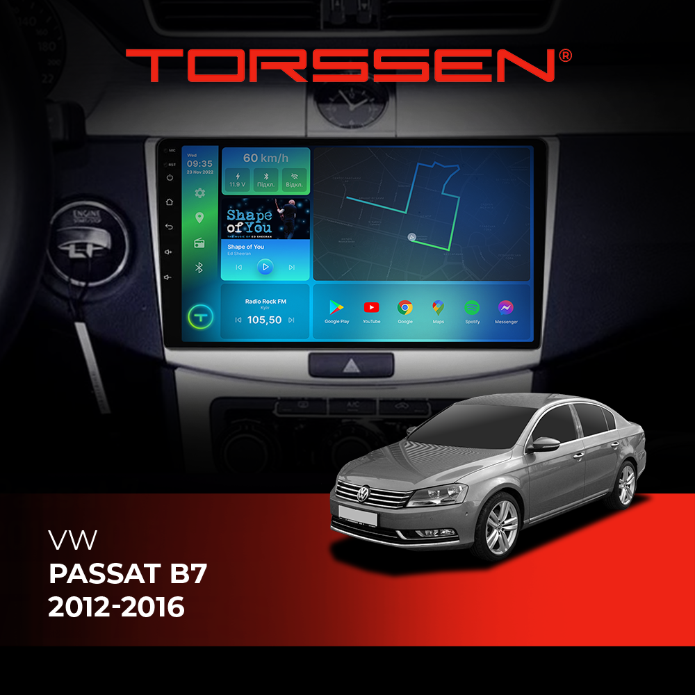 Штатная магнитола Torssen VW Passat B7 12-16 F9332 4G Carplay