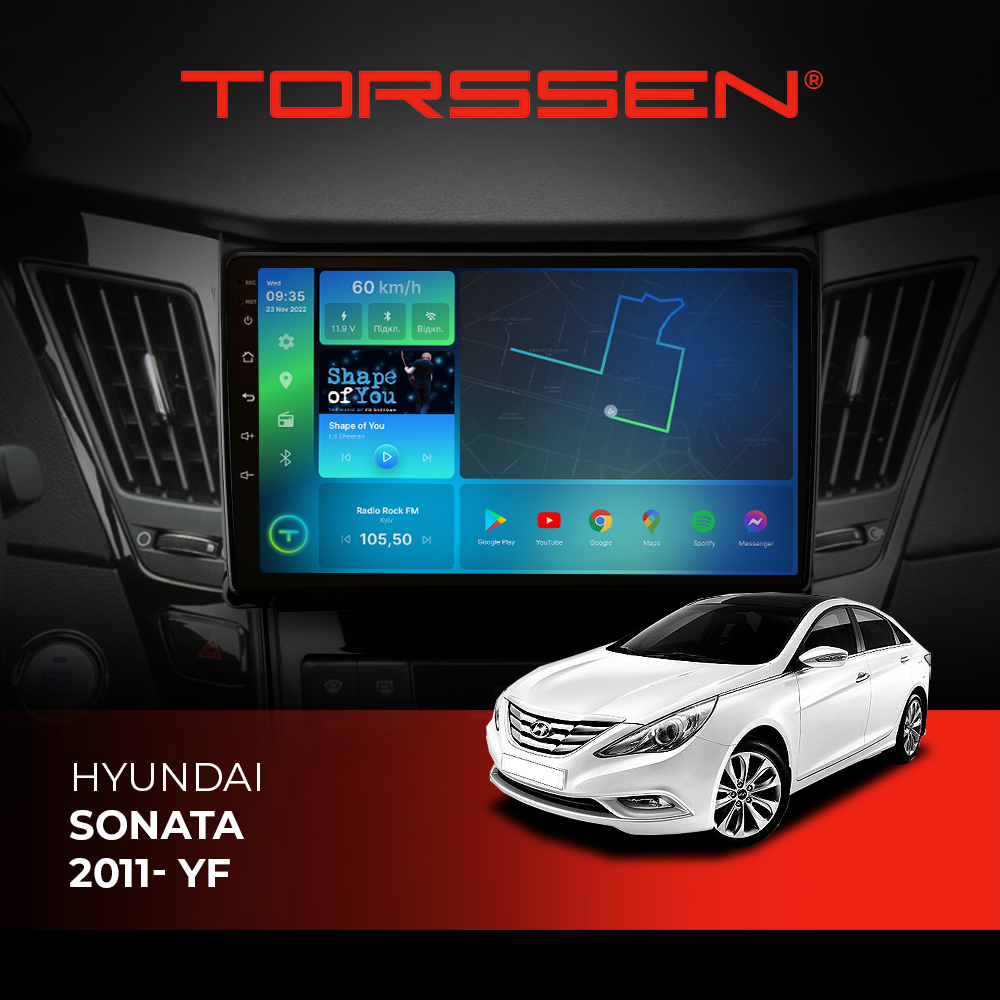 Штатная магнитола TORSSEN Hyundai Sonata 11- YF F9116