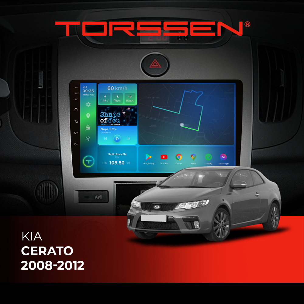 Штатная магнитола Torssen Kia Cerato 08-12 F9116
