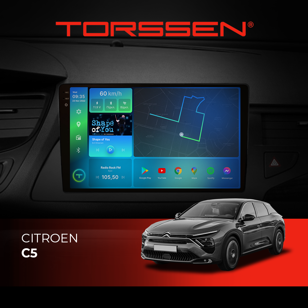 Штатная магнитола Torssen 2K Citroen C5 FL10 4+64Gb 4G Carplay DSP